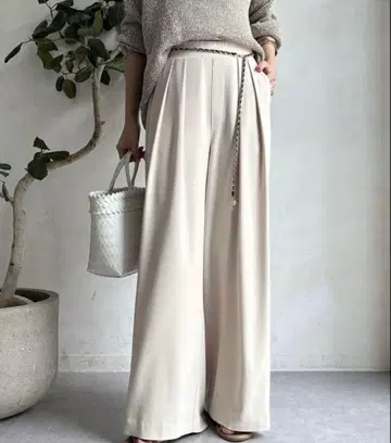 [Dou Dou] 턱 와이드 팬츠 여성용 TM ~마이너스 3kg 효과~