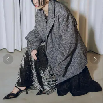 Ezick Bumpy herringbone 오버 자켓