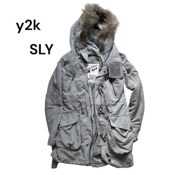 SLY Y2K 밀리터리 모즈 코트 보아 안감 퍼 포함