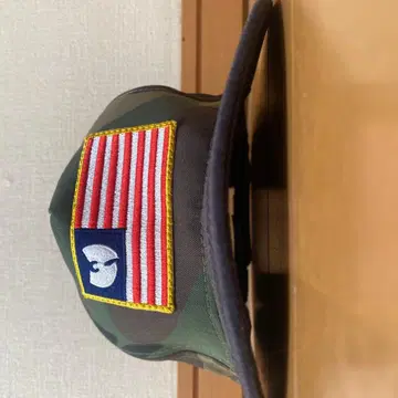 카모 패턴 미국 국기 자수 캡