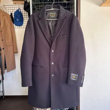 백 넘버 체스터 코트 네이비