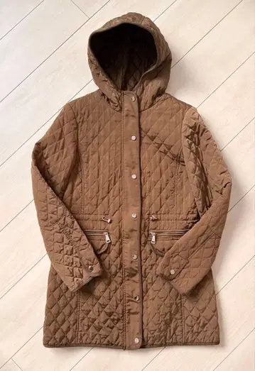 완판템 ZARA 코트 자켓 퀼팅 M 하프 브라운 나일론