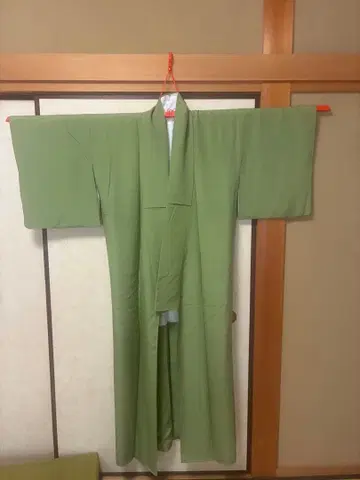 그린 컬러 무지 기모노