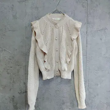 새상품급 마우지 FRILL CABLE 프릴 빈티지 가디건