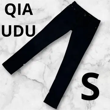[ QIAUDU ] 여성용 스키니진 S 블랙