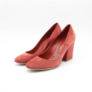 28 세르지오로시 천연 가죽 청키힐 펌프스(34) 새상품급