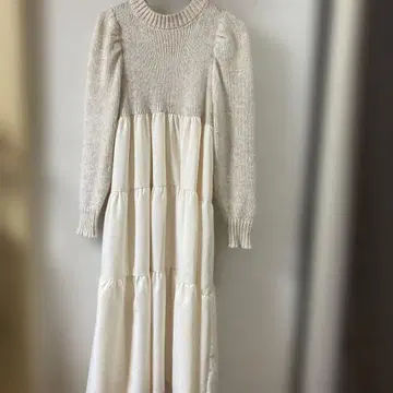 unminou 앙미누 니트 도킹 티어드 드레스