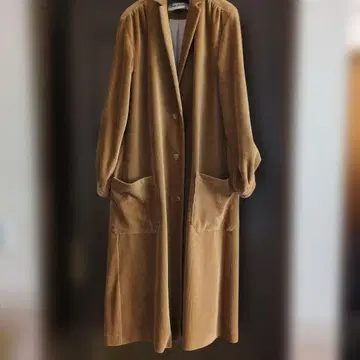 포르트 드 부통 브라운 코듀로이 롱 코트