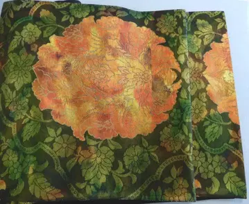 순수 실크 아라베스크 문양에 꽃무늬 후쿠로 오비 육통