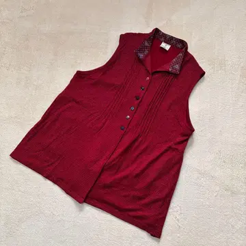 기우에몬 울 튜닉 베스트 빨간색