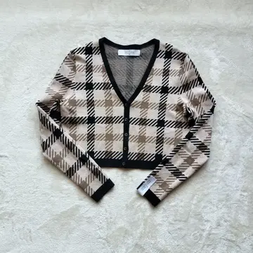 새상품급 Rokh H&M 체크 가디건 M 짧은 기장