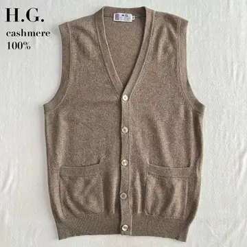 100% 영국산 캐시미어 니트 가디건 민소매 베스트 M