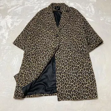 Melange 고블랑 직조 표범 레오파드 무늬 체스터 코트 오버 사이즈