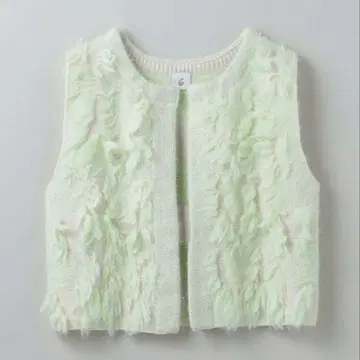 6(ROKU) 프린지 자카드 가디건 라임