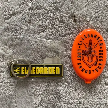 미사용! ELLE GARDEN 코인 케이스 오렌지 키링 세트