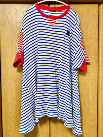 CANDY STRIPER 자수 반팔 원피스