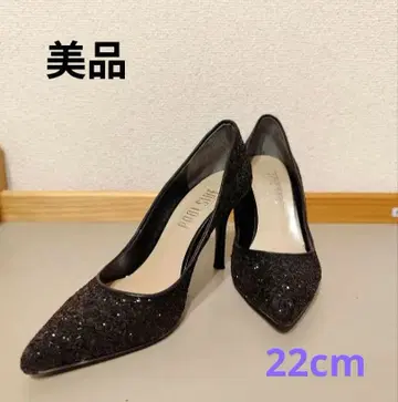 블랙 글리터 하이힐