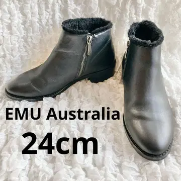 [ 새상품급 ] EMU Australia 가죽 숏부츠 블랙 24cm 보아