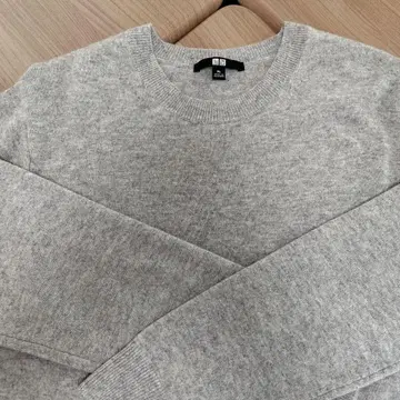 이번 시즌 새상품 UNIQLO 캐시미어 긴팔 스웨터 XL 그레이 덤 포함