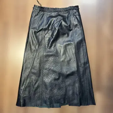 가죽 블랙 롱 스커트 도킹 재구축 빈티지 vintage