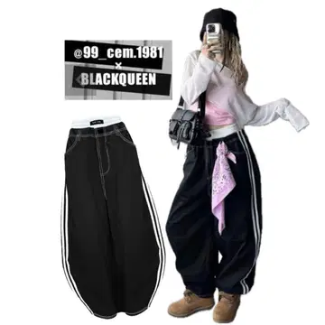 BLACK QUEEN KIKU님 콜라보 W 허리 커브 팬츠