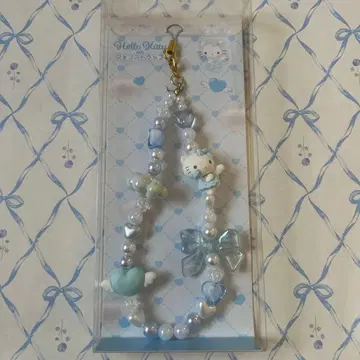 최저가 헬로키티 엔젤 폰 스트랩 블루 천사 산리오