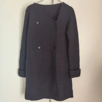 폰타나 그랑 롱 코트 울 코트 리브 패턴