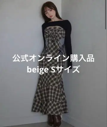 andmary juni 체크 드레스 베이지 S 앤드마리