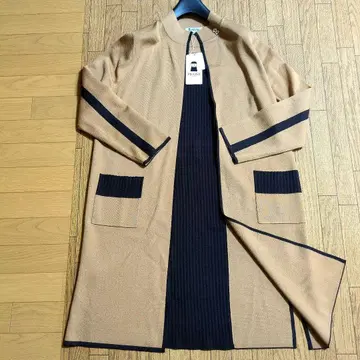 택 포함 새상품 피콜리노 롱 가디건 브라운 베이지