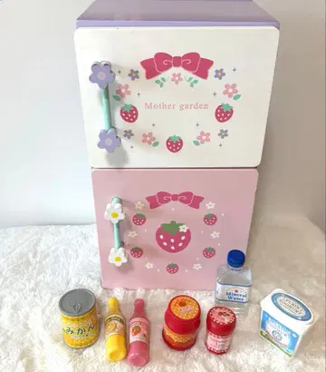 마더 가든 2단 문 수납 퍼플 보라색 딸기 핑크