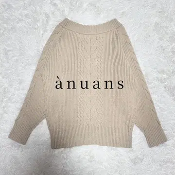 극상 새상품급 anuans 아뉴앙스 하이 게이지 케이블 니트 풀오버