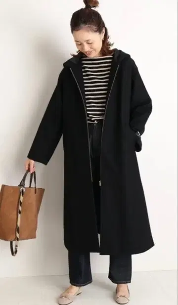 SLOBEIENA 슬로브 이에나 롱 코트 울 해밀턴 후드 부착