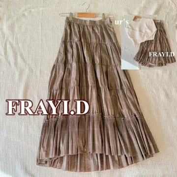 FRAY I D 프레이 아이디 스커트 롱 브라운 체크