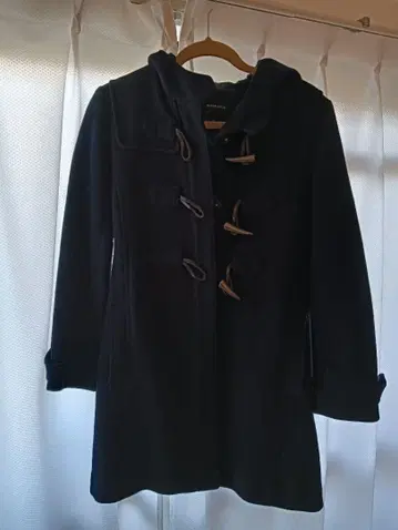 네이비 더플 코트 후드 부착