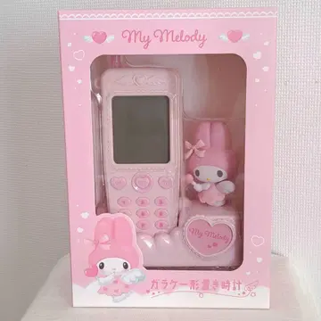 [ 새상품 미개봉 ] 산리오 폴더폰 모양 탁상시계 마이멜로디