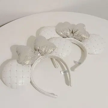 미니 머리띠 펄 스팽글 화이트