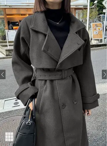 옷깃 2Way 페이크 울 트렌치코트 [ze845]