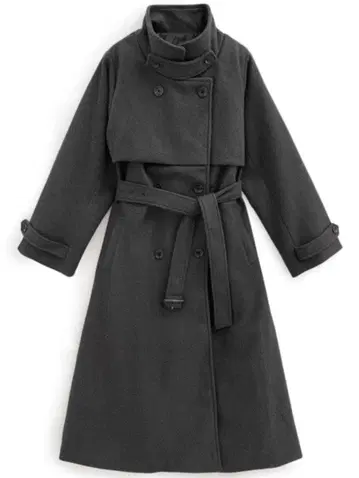 옷깃 2Way 페이크 울 트렌치코트 [ze845]