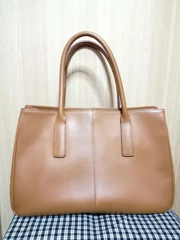 여성용 숄더백 2WAY 백 핸드백 카멜 천연 가죽