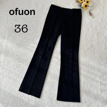 [ ofuon 오프온 ] 슬랙스 플레어 깔끔한 블랙 여성용 무지