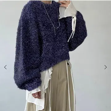 chuclla  2way 라메 샤기 볼륨 니트