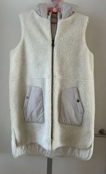 LASUD 후드 부착 보아 베스트 화이트