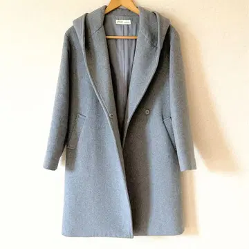 [ 새상품급 ] 셀렉샵 그레이 후드 부착 울 코트