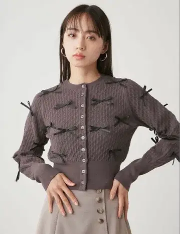 SNIDEL 스나이델 리본 모티브 가디건