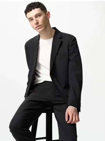 새상품급 유니클로 감동 자켓 감동 팬츠 셋업 블랙 S