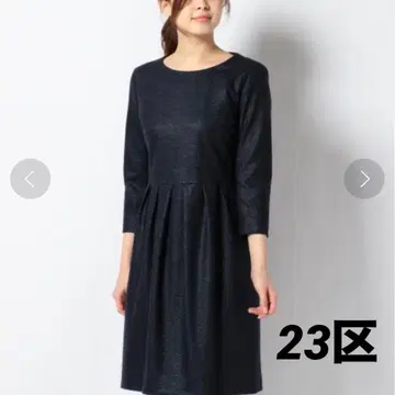 23구 다크 네이비 라메 믹스 7부 소매 38 원피스 봄/가을 DMW