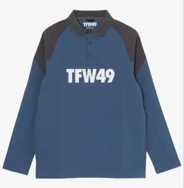 TFW49 피케 셔츠 파랑과 그레이 긴팔
