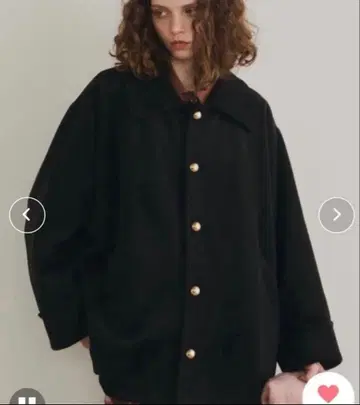 유니티지 금장 버튼 미들 코트 블랙 프리 사이즈