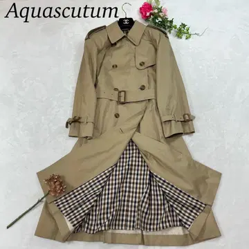 J889 새상품급 L 아쿠아 스큐텀 트렌치코트 카멜 여성용