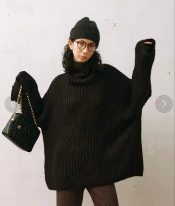 GALLARDAGALANTE 와이드 리브 니트 터틀넥 스웨터